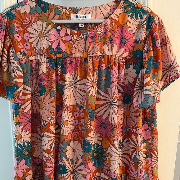 BB Dakota Retro Floral Print Dress - Picture 1 of 4